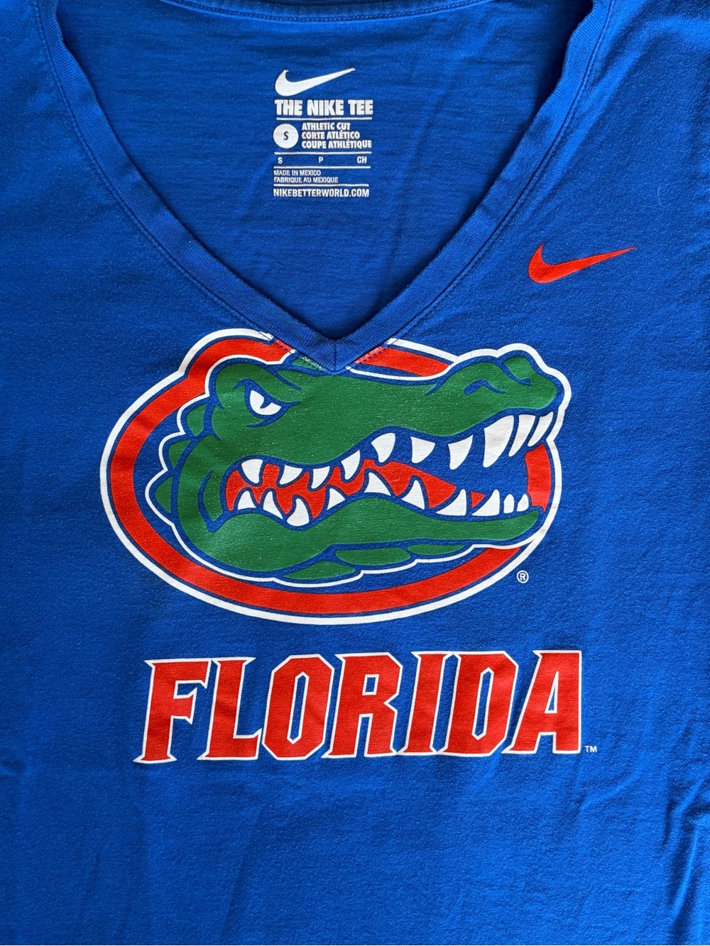 Florida Gators Nike Women’s S | Blue Long-Sleeve V-Neck Tee 100% Cotton